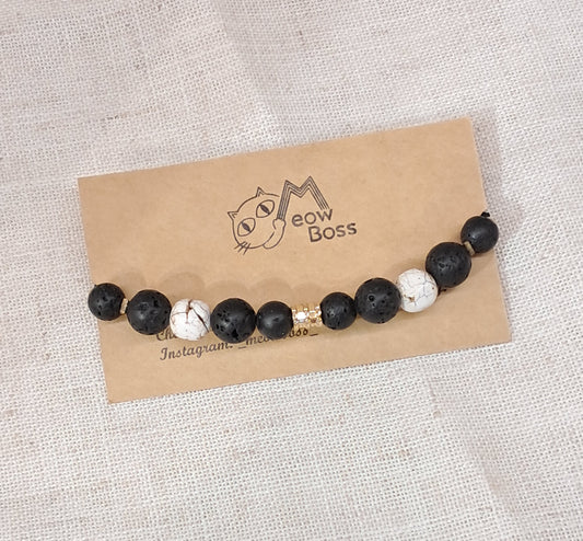 Meow Boss 手繩 火山石 木化石 鍍金