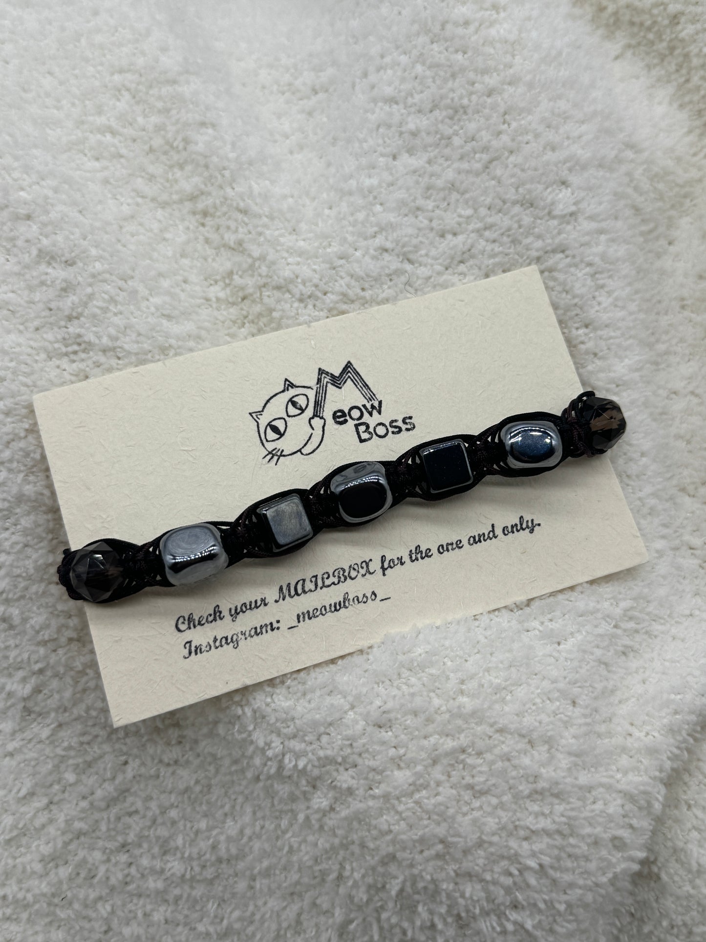 Meow Boss 手繩 茶晶 赤鐵礦