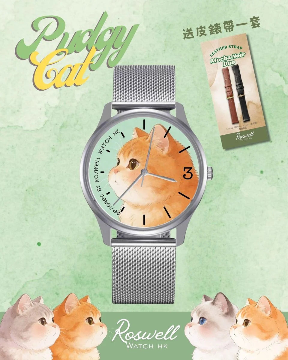 Roswell Watch HK ♡♡ 29mm 粉色治癒系貓貓錶 ♡