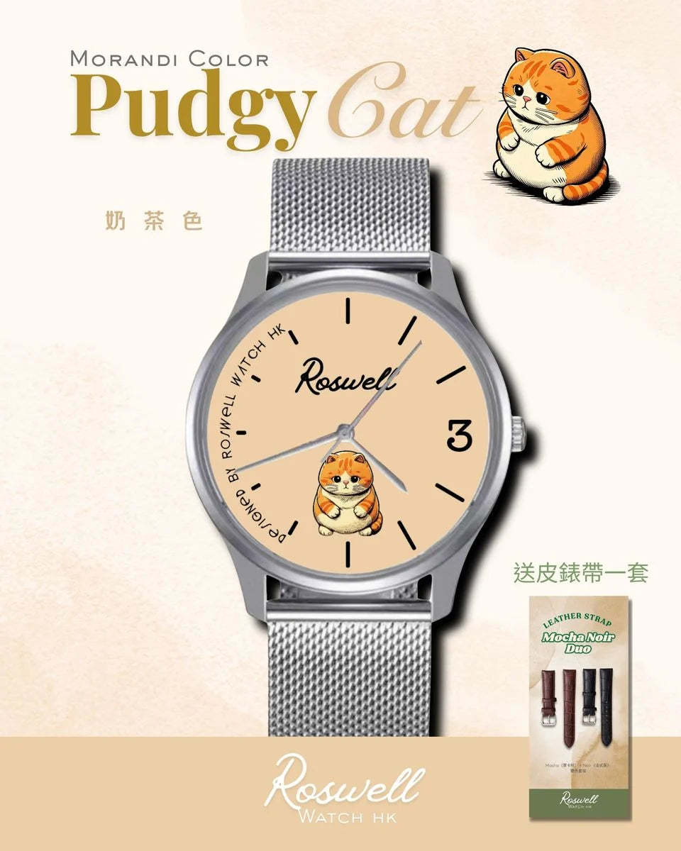 Roswell Watch HK ♡♡ Pudgy Cat 粉色 貓貓錶 ♡